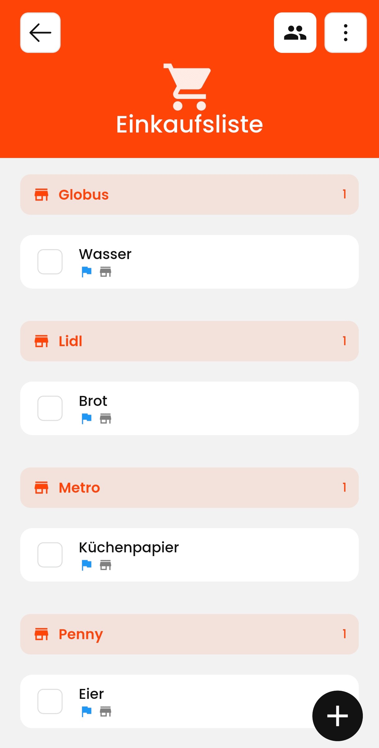Einkaufsliste