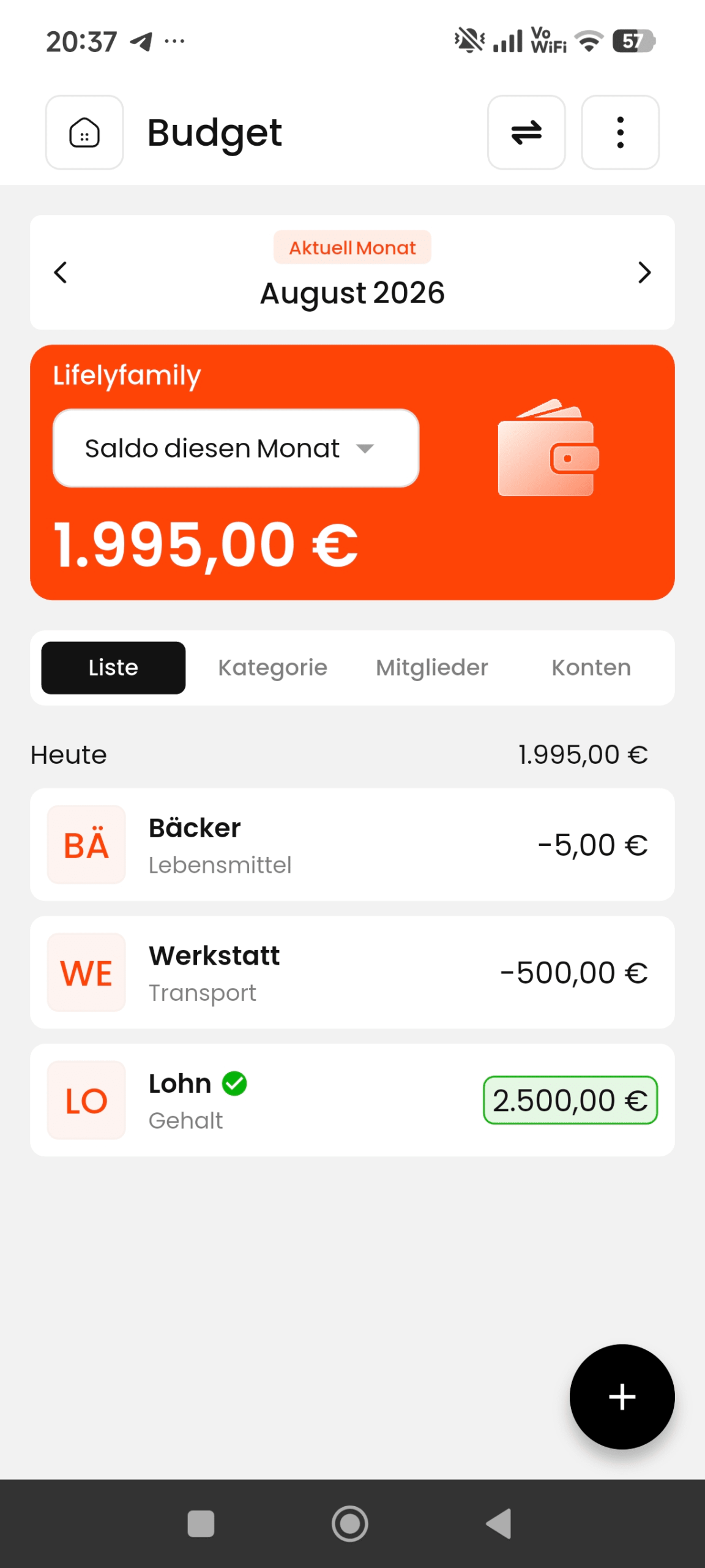 Weitere Vorschau der LifelyFamily-App